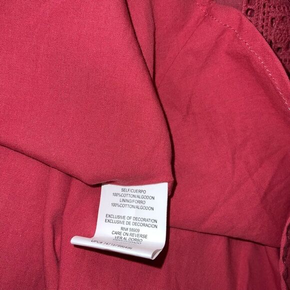 Gianni Bini Button Front Eyelet Coral Dress size L - Picture 9 of 9